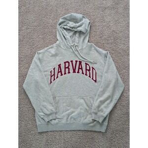 H&M Harvard Hoodie Size Small Gray Fleece Pullover College Logo Sweatshirt